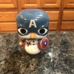 Funko Pop Captain America Cap Snowman # 532.  Preowned Good condition.  No box.  Had been on display in a cabinet with a Funko Pop Collection.  Smoke 