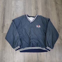 Vintage USA Baseball Windbreaker Jacket Mens Size XL