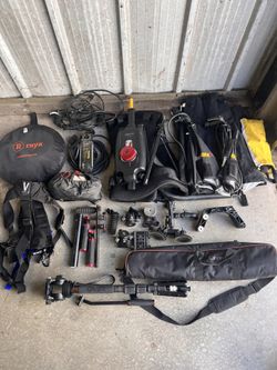Professional Camera / Film Production Equipment Lot – Easyrig, Cayer, Lowel, Rigging & Accessories –