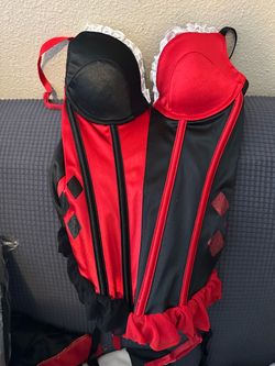 Harley Quinn corset w/ long sleeve quarter sweaters