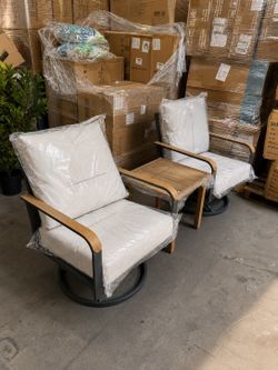 3pc outdoor swivel bistro set