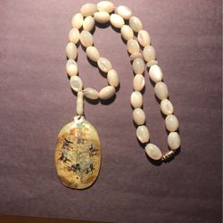 Large Vintage Persian Pendant On Stone Necklace