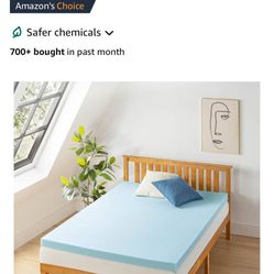 Queen Bed Frame, Mattress, + Mattress Topper