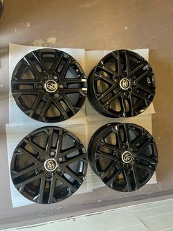 Toyota tundra rims 18” OEM Factory Wheels Rines new gloss black powder coated ( exchange available )( Cambio Disponible ) fits tundra 2022-2026