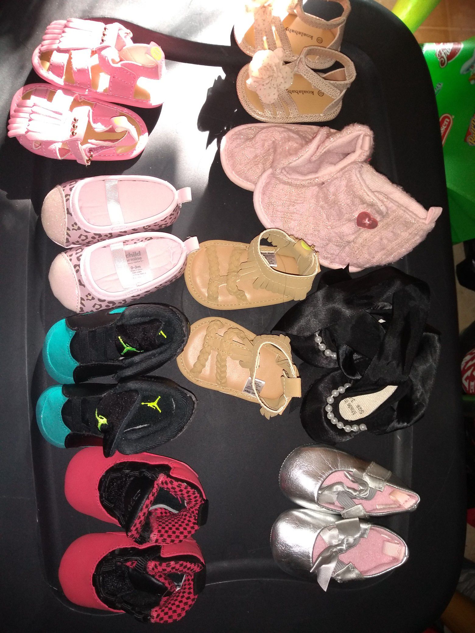 3-6 Months Baby Girl Shoes (9pairs)