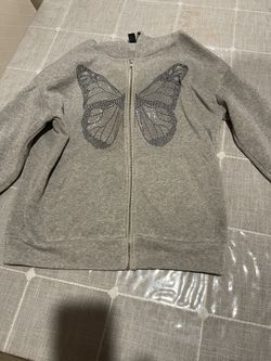 Gray Butterfly Sweater 