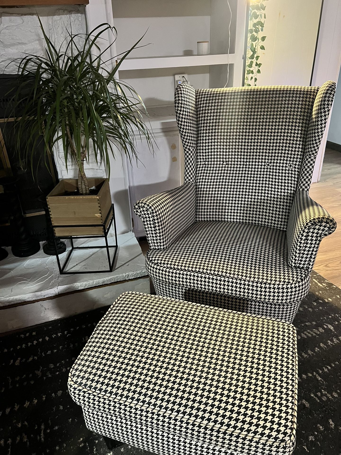 IKEA CHAIR & OTTOMAN