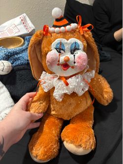 Custom clay face clown rabbit plush