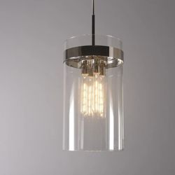Italian Concept Large Armature Cylinder Crystal Glass Pendant RETAIL Orig. $1337
