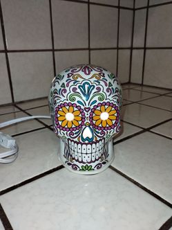 Day of the Dead Halloween Skull Wax Warmer Light 58" Switch Cord Sugar Skull