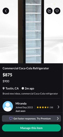 Commercial Coca-Cola refrigerator