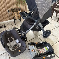 Chicco Bravo Trio Travel System Stroller with KeyFit 30 Infant Car Seat 