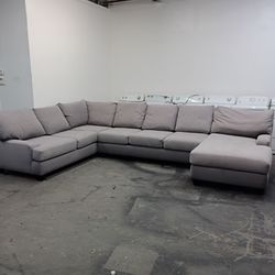 Massive grey sectional couch 7 with chaise