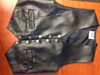 Faux leather vest