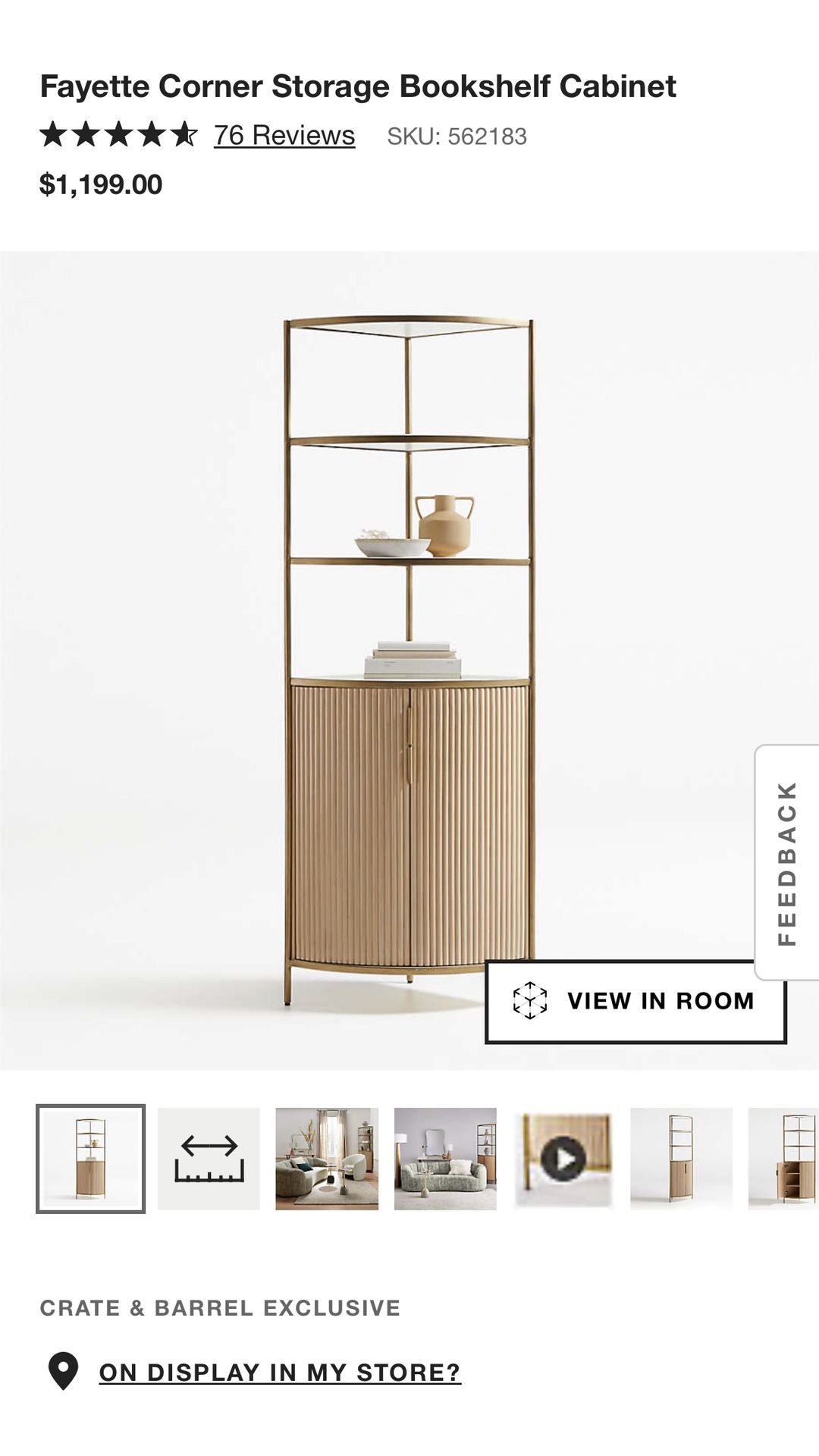 Fayette corner 2024 bookcase with storage