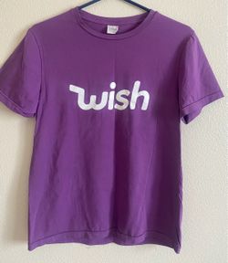Wish Logo Graphic T-Shirt Purple Size Small