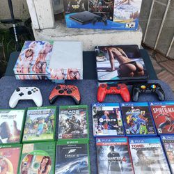 6 Games n 2 Controller each System $300! Each Combo... Xbox One 500GB Or PS4 Slim 1000GB