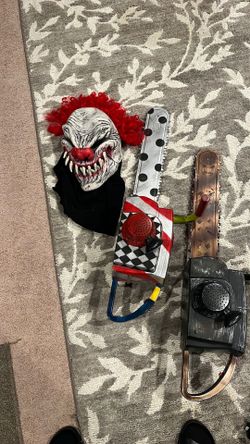 Clown Mask And Chainsaw With Sound