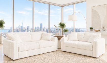 Beige or Black Sofa and Love Seat Set couch