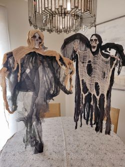 Halloween Grim Reaper Skeleton Decorations Set of 4