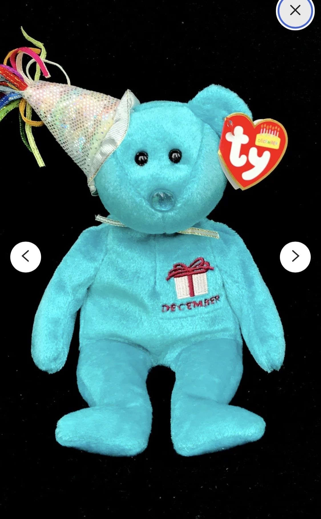 Vintage TY "December" the Birthday Bear (2002) Beanie Baby