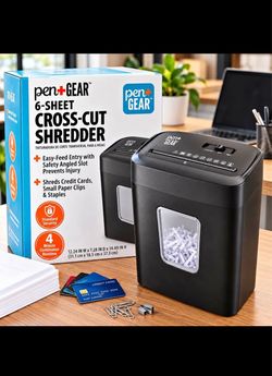 Brand new Pen+Gear 6-Sheet Cross-Cut Shredder.