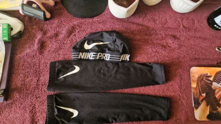 Nike Pro Black Compression Arm Sleeves and Skull Cap Set