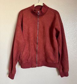 Faux Suede Bomber Jacket