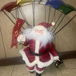 Telco Creations Holiday Decor Parachute Santa Musical Mobile 