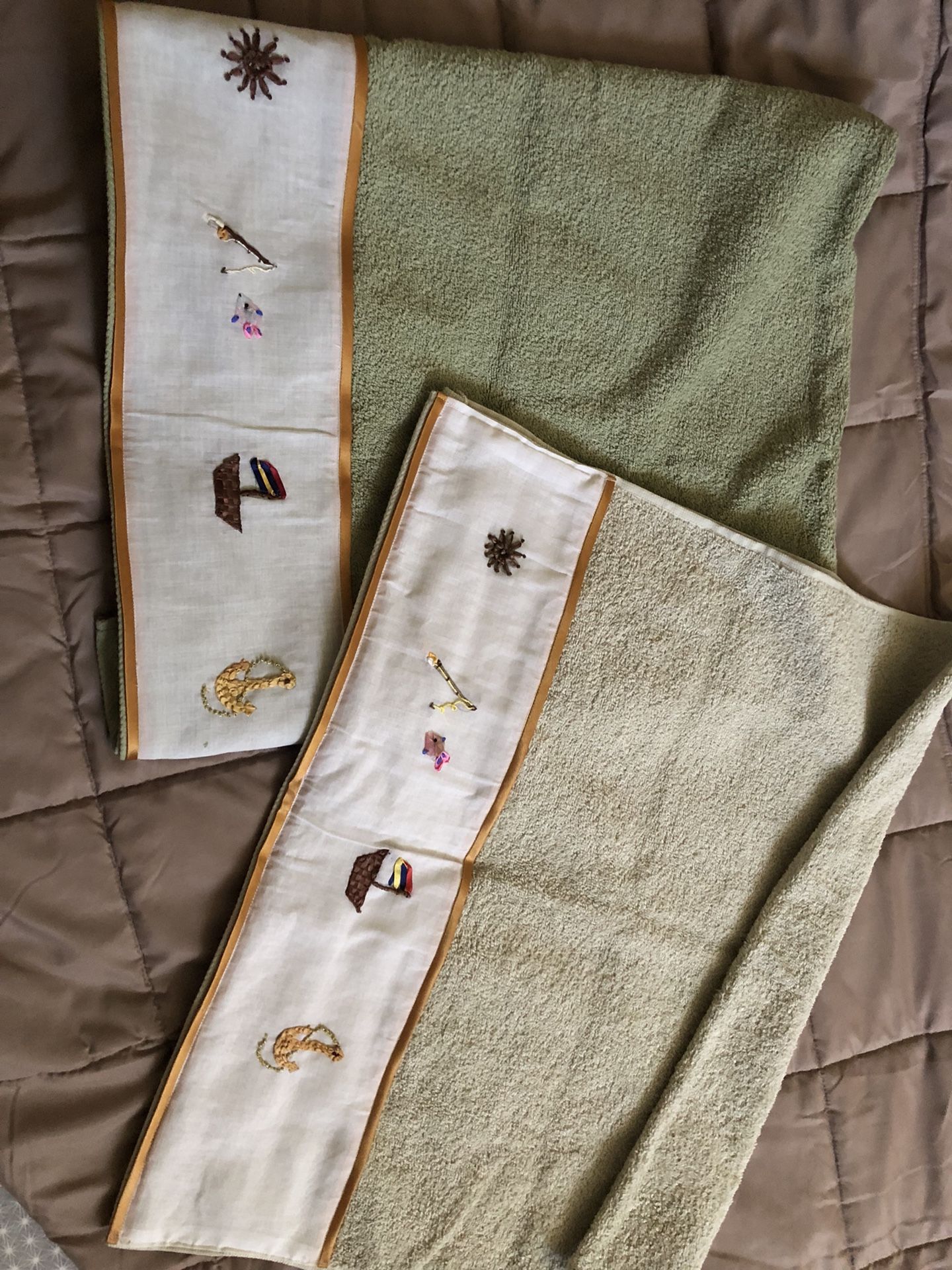 Hand-Embroidered Decorative Towels