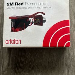 ORTOFON 2M Red Cartridge Mounted on SH-4 Headshell (Red)