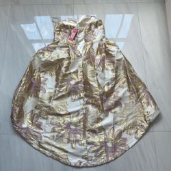 New Women’s Chi Chi London Gold And Cream Grace Dress Size UK 16 New With Tags