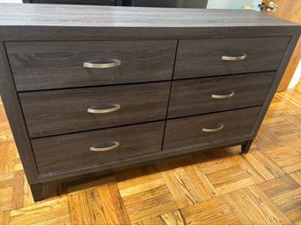 6-Drawer Dark Wood Dresser - $150