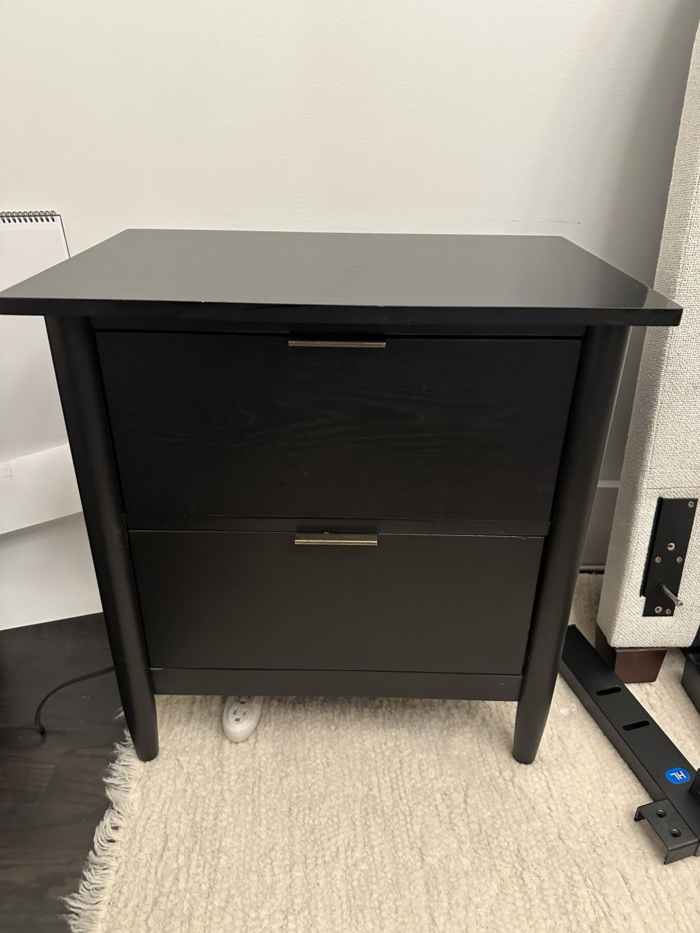 SET OF 2 Target Hearth & Hand Black Wood Nightstands