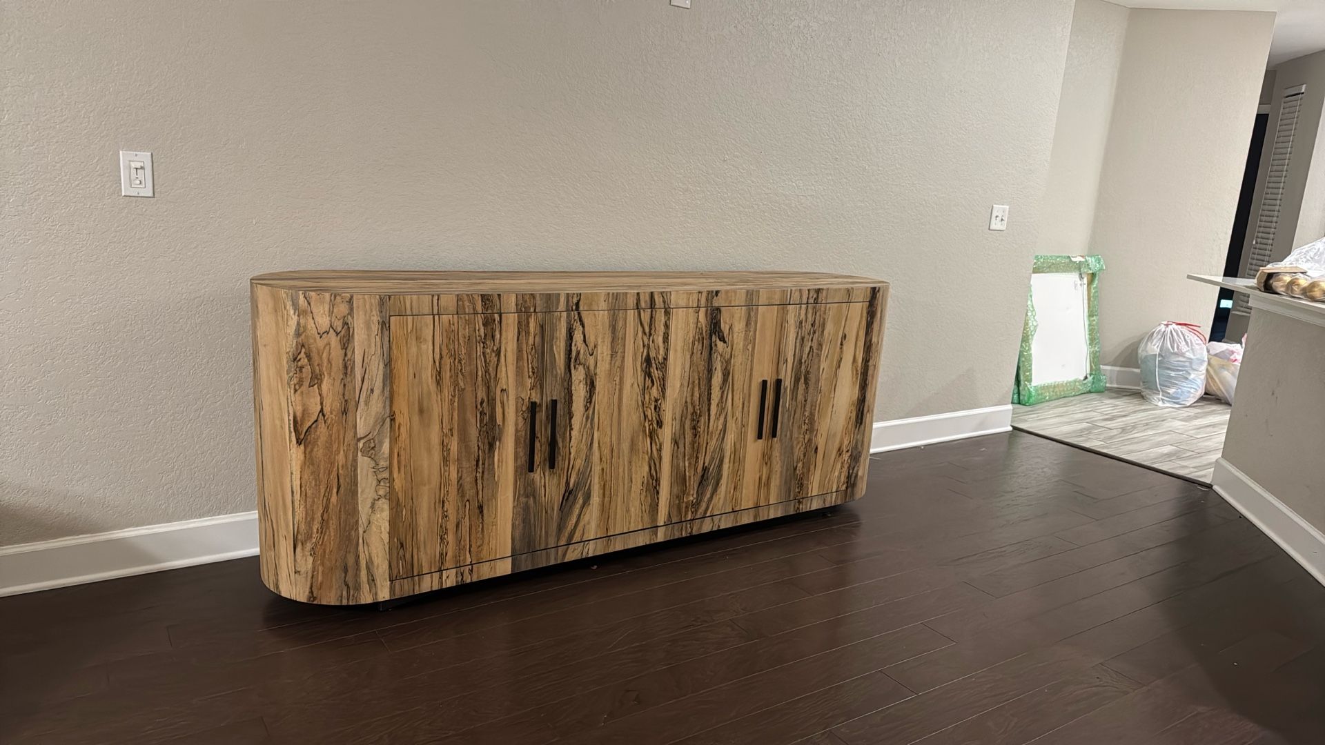 Solid wood entertainment center