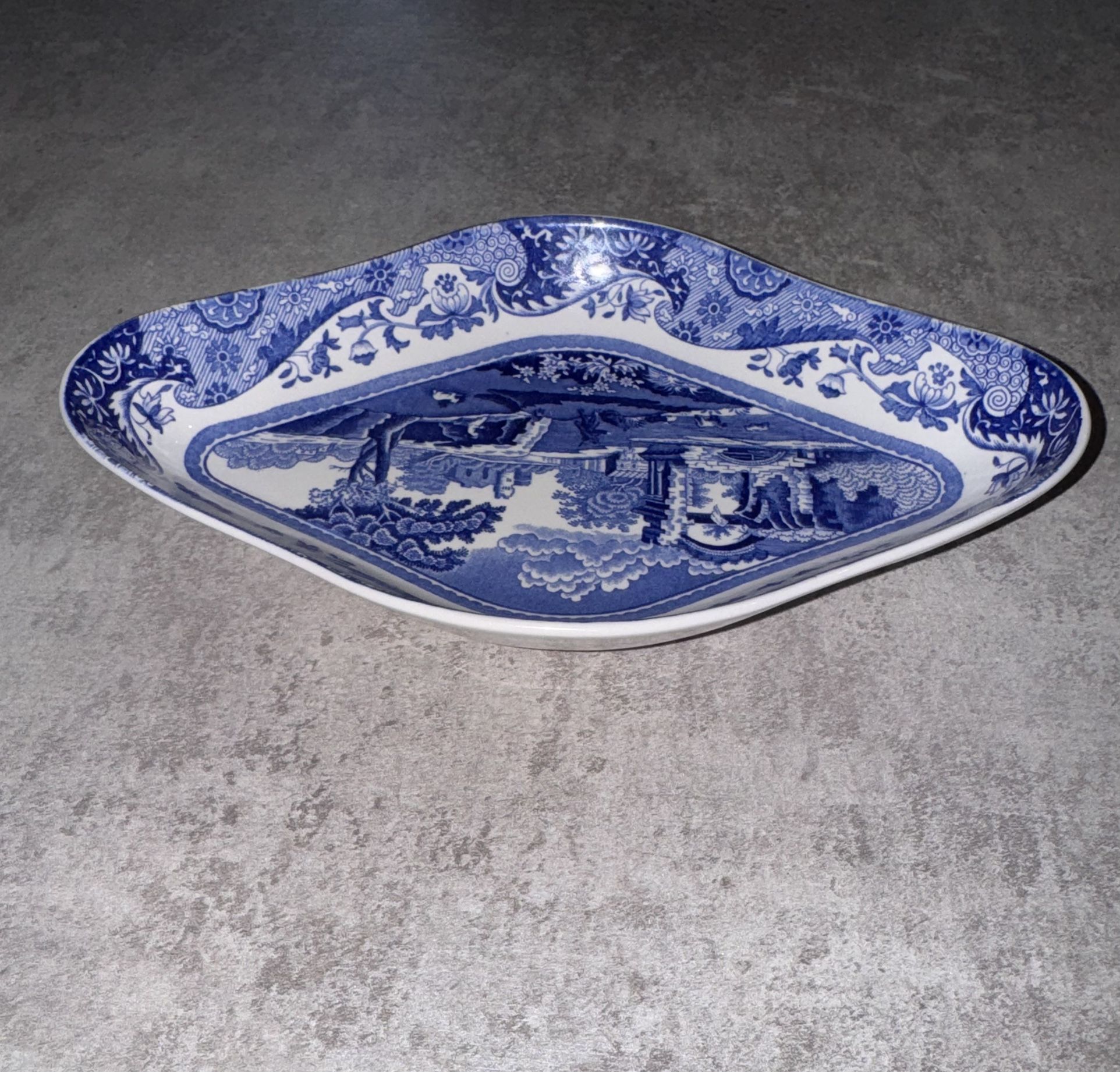 2 Spode Italian pickle dish 8.5 " X 5.5"