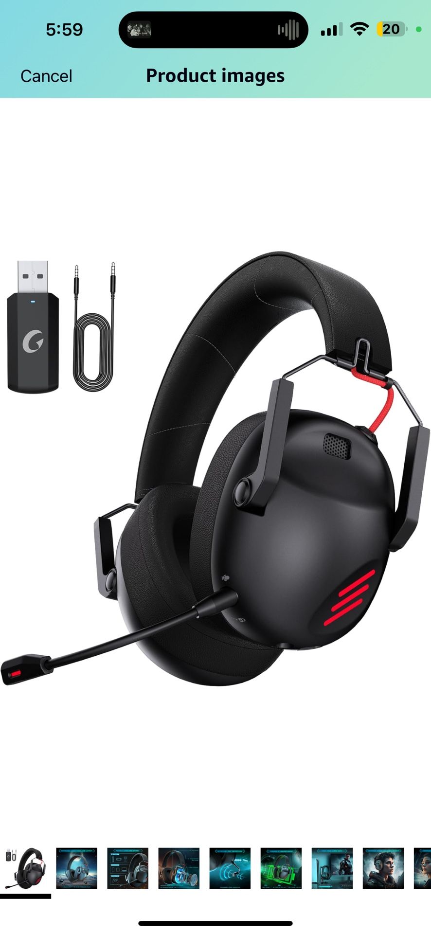 Wireless Gaming Headset for PC, PS5, PS4, Mac, Nintendo Switch, Gaming Headphones with Microphone, Bluetooth 5.3 Gaming Headset Wireless, ONLY 3.5mm W