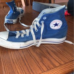 Vintage Blue Converse Chuck Taylor All Star High Top Skate Shoes 