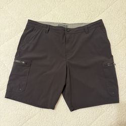 O’Neill Mens Hybrid Travel Series Cargo Shorts Black Size 40 Flat Front