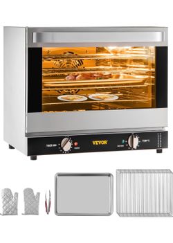 VEVOR Commercial Convection Oven, 66L/60Qt, Half-Size Conventional Oven Countertop, 1800W 4-Tier