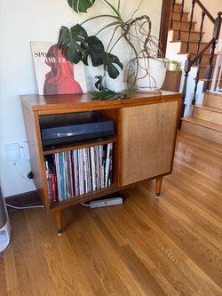 Urban Outfitters Draper Record Console (Mid-Century, Walnut/ Chocolate)