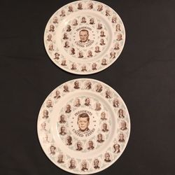 Vintage 1960’s Presidents 10 1/8" Plates John F Kennedy & Lyndon B Johnson