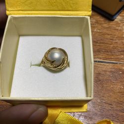 10K Pearl Ring