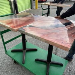 CUSTOM EPOXY SHORT TABLES — MODERN / LOUNGE STYLE — SET OF 6 