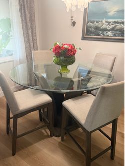 Glass top dining table