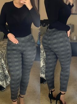 Grey Plaid Pants