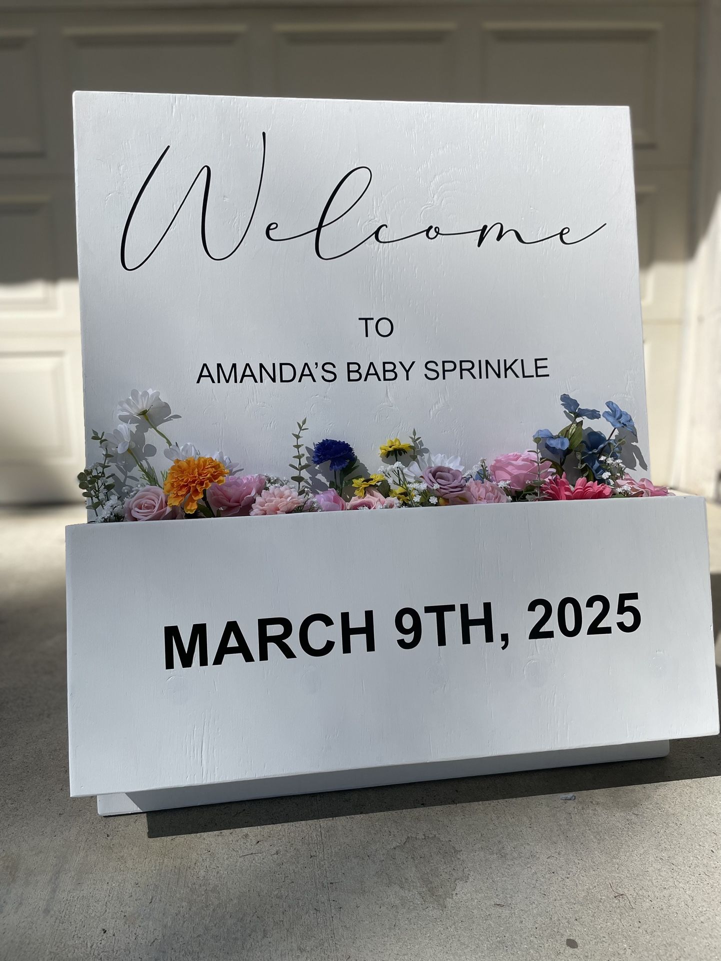 Event welcome sign (with flowers)