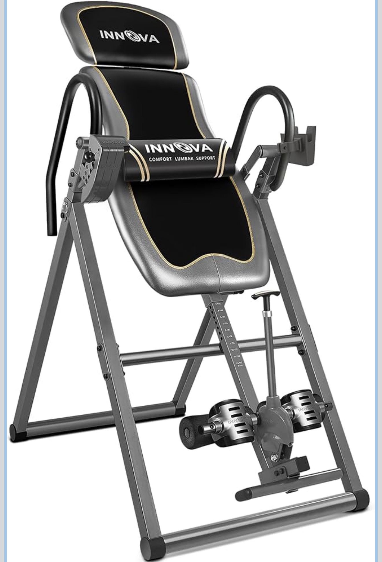 Innova Inversion Table w/ Adjustable Headrest & Reversible Ankle Holders - 300 lb Capacity