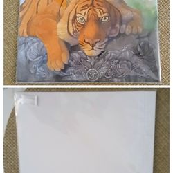 Hand painted Tiger picture 8"x 10"