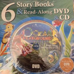 6 Story Books & Read-Along OCEAN Playground DVD + CD (DVD + CD) NEW!